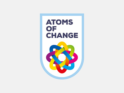 Atoms Of Change Crest activist atom blend bold change concept crest emblem icon organization
