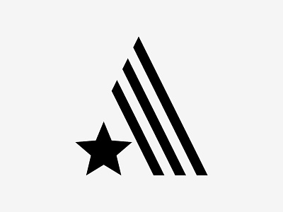 Letter A america black branding coffee shop icon modernism monogram star stripes typof usa vector