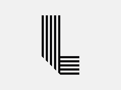 Letter L bend coffee fold icon lettering line logo monogram stripe stroke typography vector