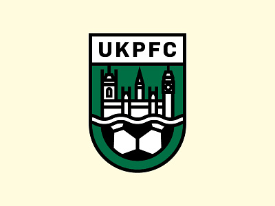 UK Parliament FC Crest badge ball big ben emblem england football green line river soccer stroke uk