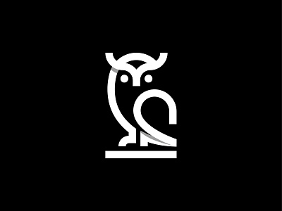 Owl animal logo bird logo blackandwhite geometic golden ratio icon line logo logotype monogram negative space night outline shape simple logo simplicity stroke icons vector