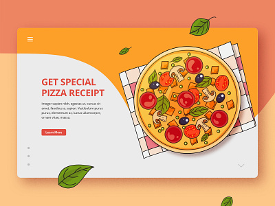 Foodies Pizza Receipts design flat food illustration pizza ui vector