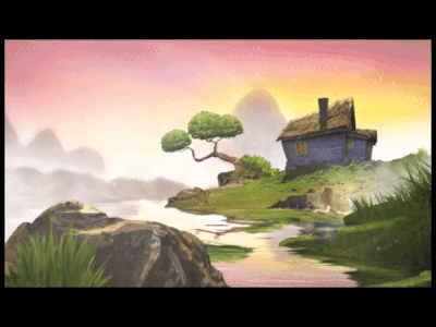 The Lake animation illustration painting scene