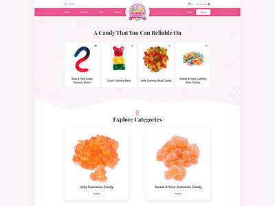 Yummiez Candy branding design minimal app design mockups uidesign uiux vector web app design website website design
