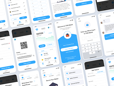 FreeTon Cryptocurrency Mobile App android app branding crypto wallet cryptocurrency design ios mobile app mockups uiux walletapp web app design webdesign
