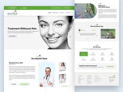 Killeen Dental Group landing page design uiux design webdesign website design