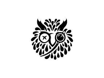 Owl Photography Logo black design logo logo design negative space owl owl logo photography pirate simple