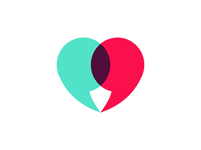 PepTalk app design friends heart logo logo design simple ux