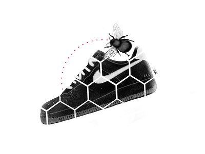 NikeBee airmax bee black and white branding concept art concept design digital illustration illustration art illustration digital illustrator nike nike air