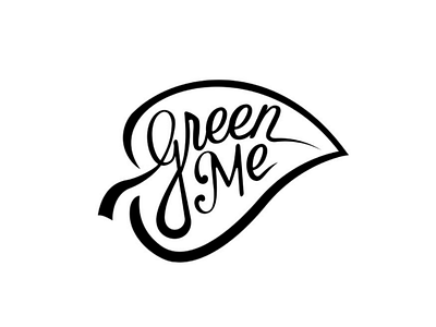 Green Me logo bio food fresh green leaf logo logo design nature negative space simple typgraphy