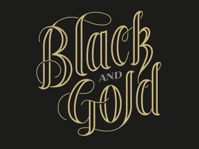 Black and gold typography