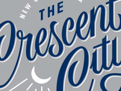 The Crescent City hand lettering screenprint script tshirt