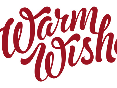 Warm Wishes custom hand lettered script
