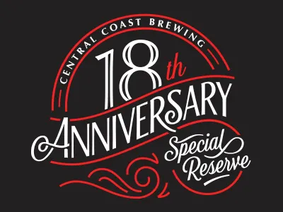 18th Anniversary beer label lettering