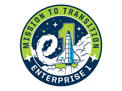 Mission to Transition cloud type illustration mission patch