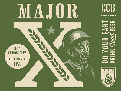 Major X beer hops illustration
