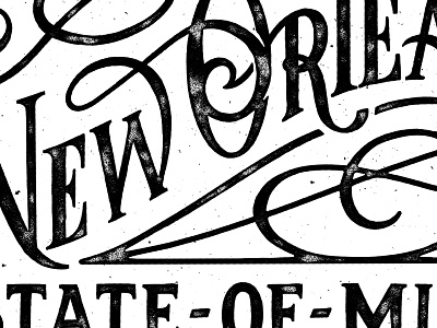 New Orleans Type custom type sketch swashes texture