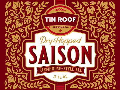 Dry Hopped Saison beer illustration typography