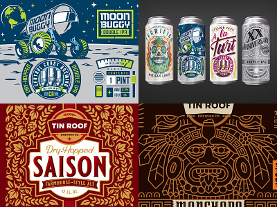 2018 Top Four beer hops label design