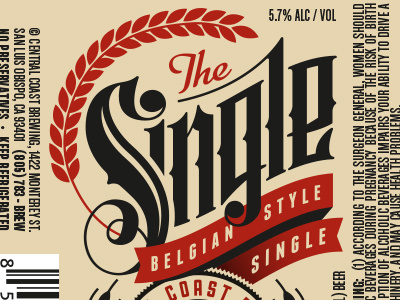 The Single - Central Coast Brewing Co. Beer Label