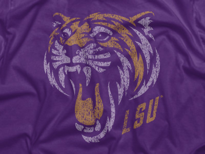 LSU Shirt distressed illustration lsu tiger