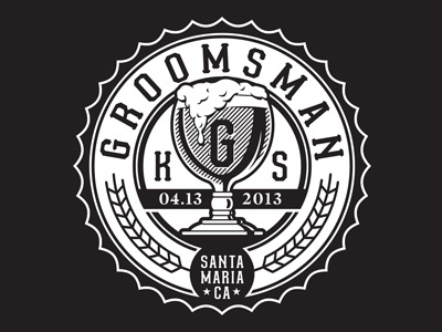 Groomsman emblem lockup logo shield