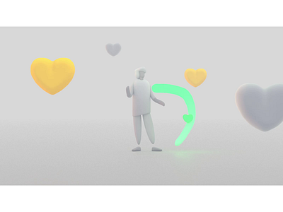 Liquid Hearts 3d characer clean hearts liquid