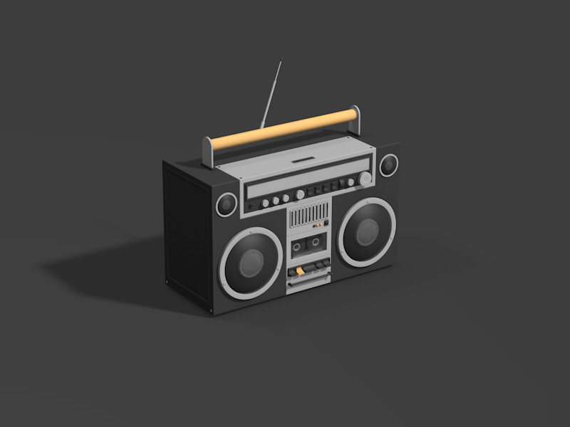 Boombox 3d boombox lowpoly turntable