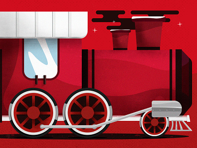 Big train coca cola design flat illustration illustration