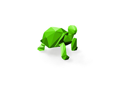 Turtle green hand drawn illustration ipad pro poly polygon turtle