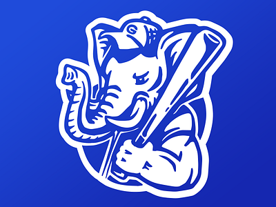 Big Pachy baseball elephant logo mascot pachyderm softball