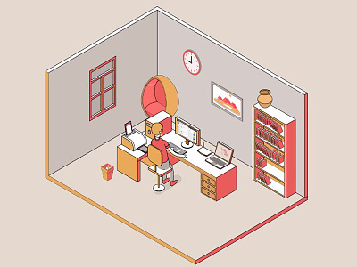 Our first isometric animation 2 5d animated video animation animation agency animation studio desk explainer illustration isometric office uitlegvideo
