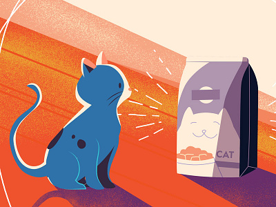 Cat & Food 2d ahlstrom art cat catfood cel animation design food illustration orange purple traditional animation