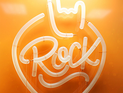Rock 3d 3d art 3dlettering brand calligraphy cinema4d design graphic design lettering logo photoshop