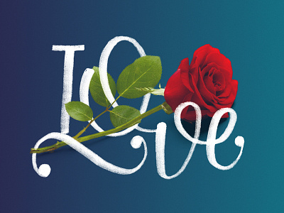 Love brush lettering calligraphy lettering love rose