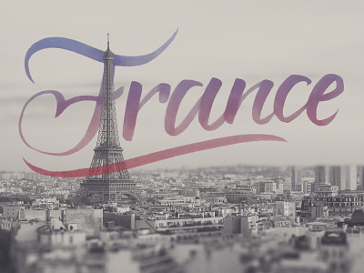 France brush lettering calligraphy france graphic design landscape lettering photoshop typography