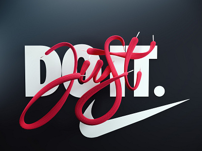 JUST DO IT. 3d art 3d artist artoftype brush lettering calligraphy cinema4d dailylettering dailytype design goodtype graphic design illustration keepwriting letterer lettering photoshop thedailytype typematters typography welovetype