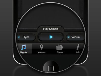 iPhone App Action Bar app button iphone music play