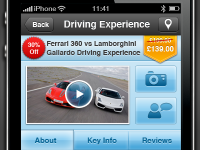 Experience Detail Screen app iphone price tabs ui