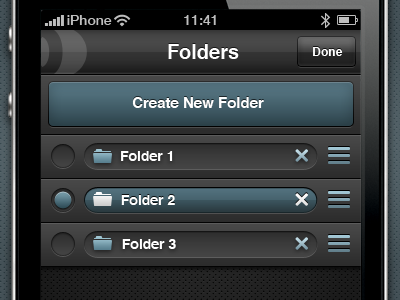 iPhone App Folders Screen app folders iphone list table