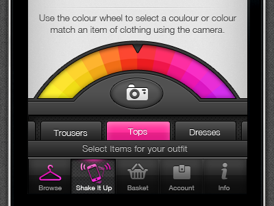 Shopping App Filter app buttons colour iphone navigation shop tabbar ui wheel