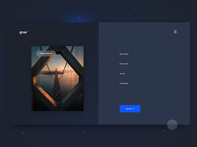 / Gnar / Website blue case study contact dark modern space website