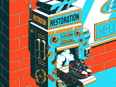 restoration machine art design digital art hype illustration illustrator streetwear vector