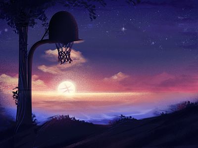 Hi Dribbble basketball dribbble hello hellodribbble hidribbble sundown sunset sunsetchill