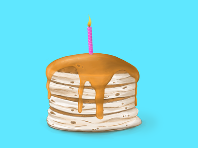 Birthday pancakes! illustration pancakes birthday