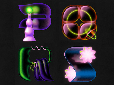 Letters p, q, r, s for 36 DOT 2021 36daysoftype custom design inspiration lettering light neon type women design