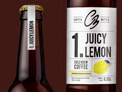 coffee bottle label branding cafe cold brew coffee drink label design letteing logo minimal packaging poland shop specialty