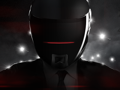 Mystery project black helmet illustration red webdesign website