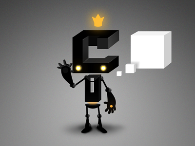 Epic robot black bubble crown epic illustration king pixel robot