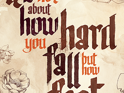 It's not about how hard you fall design poster print typographic upskydown